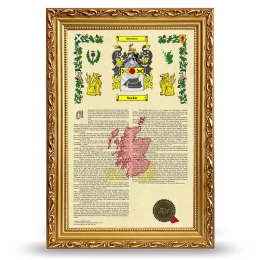 Reekie Armorial History Framed - Gold
