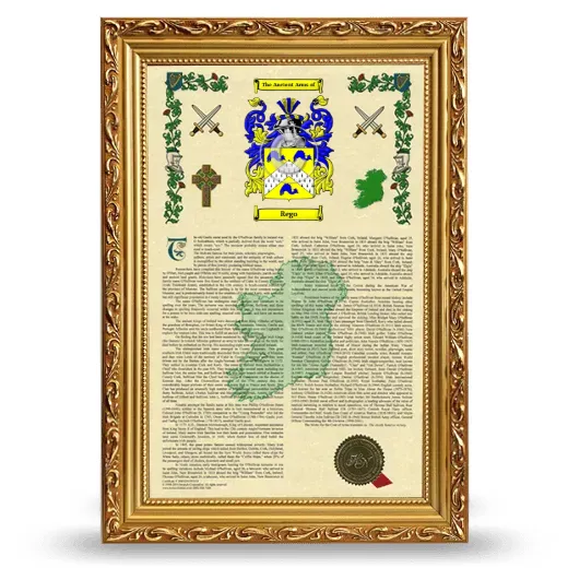Rego Armorial History Framed - Gold