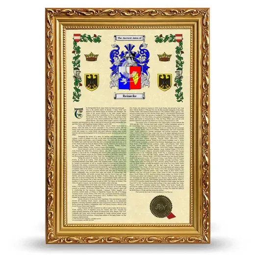 Reinecke Armorial History Framed - Gold