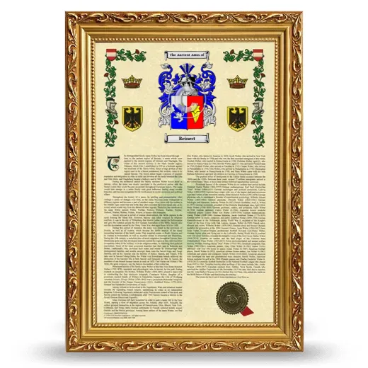 Reinert Armorial History Framed - Gold