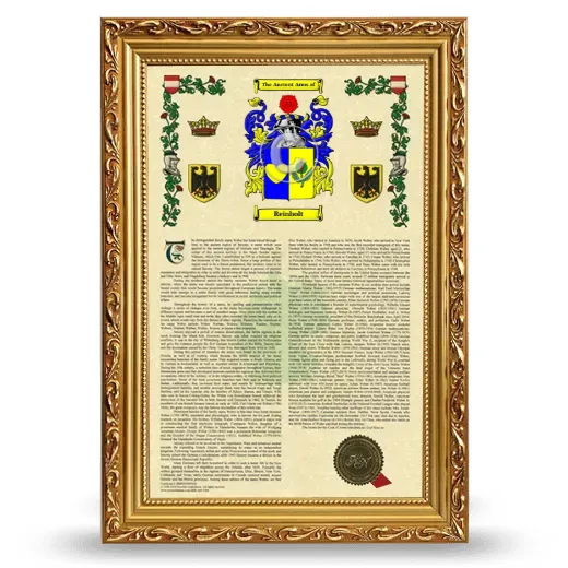 Reinholt Armorial History Framed - Gold