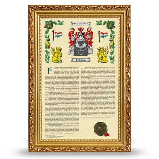 Reitmann Armorial History Framed - Gold
