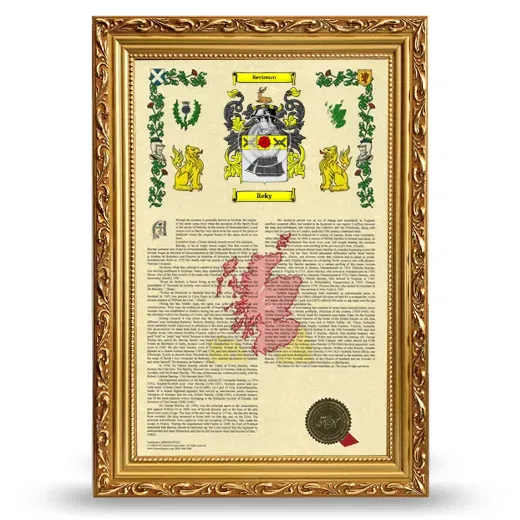 Reky Armorial History Framed - Gold