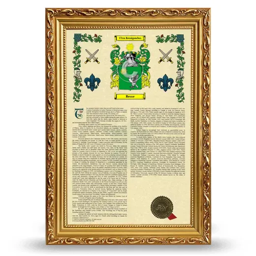 Reme Armorial History Framed - Gold