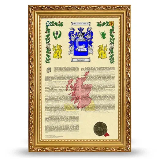 Renfrew Armorial History Framed - Gold