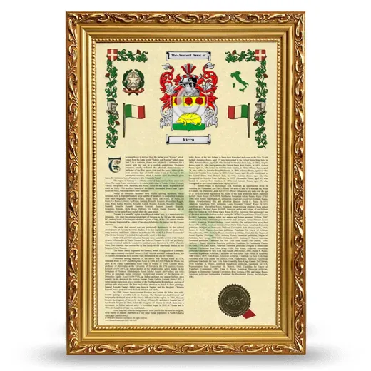 Ricca Armorial History Framed - Gold