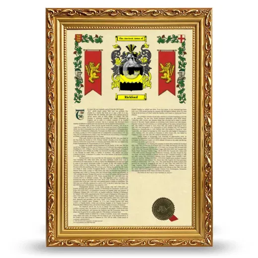 Rickford Armorial History Framed - Gold