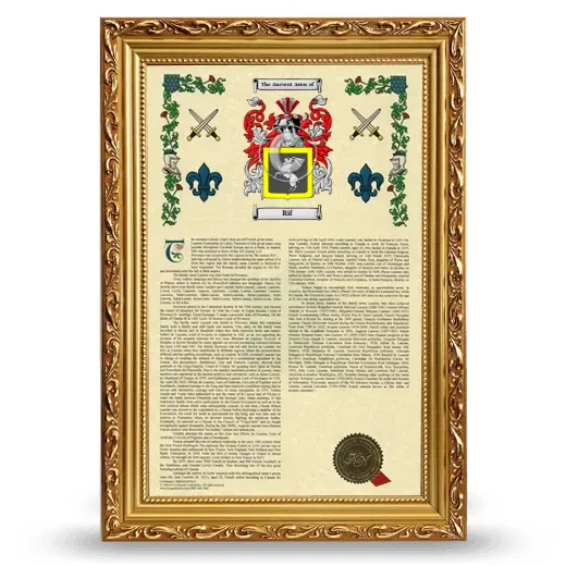 Rif Armorial History Framed - Gold