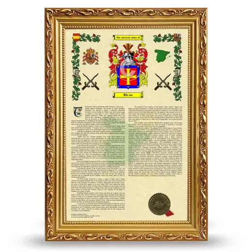Riv as Armorial History Framed - Gold