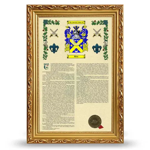 Riva Armorial History Framed - Gold