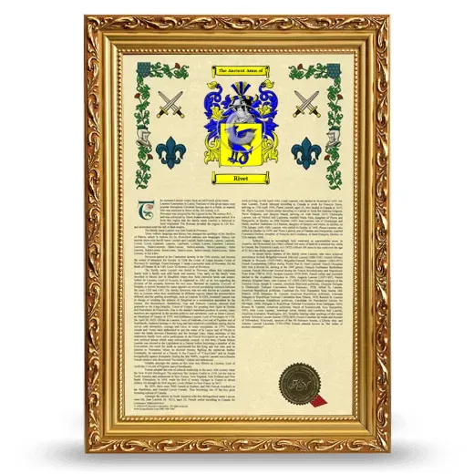 Rivet Armorial History Framed - Gold