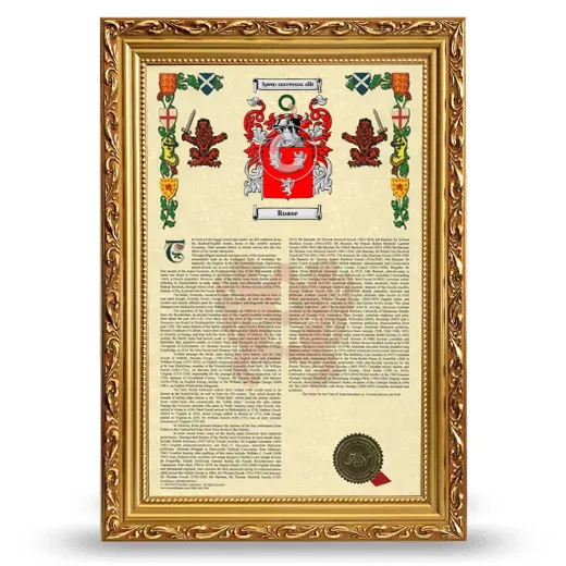 Roase Armorial History Framed - Gold
