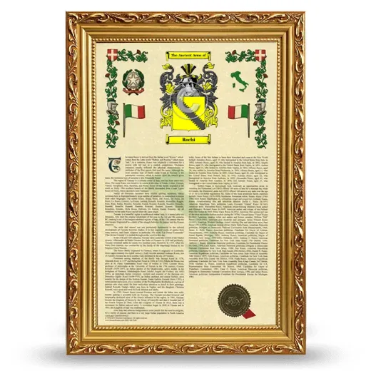 Rochi Armorial History Framed - Gold