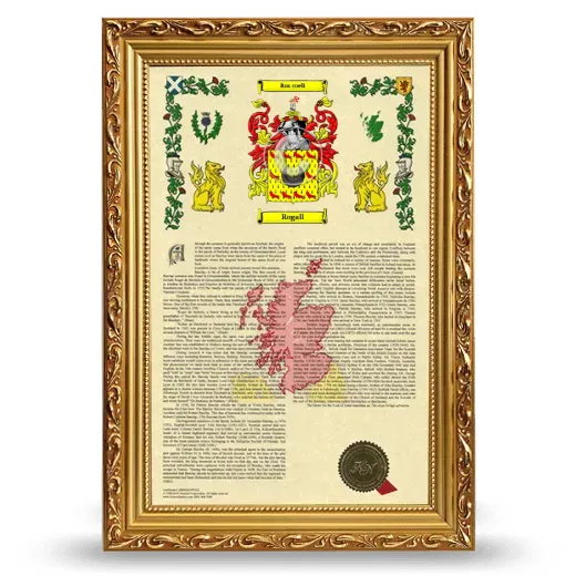 Rogall Armorial History Framed - Gold
