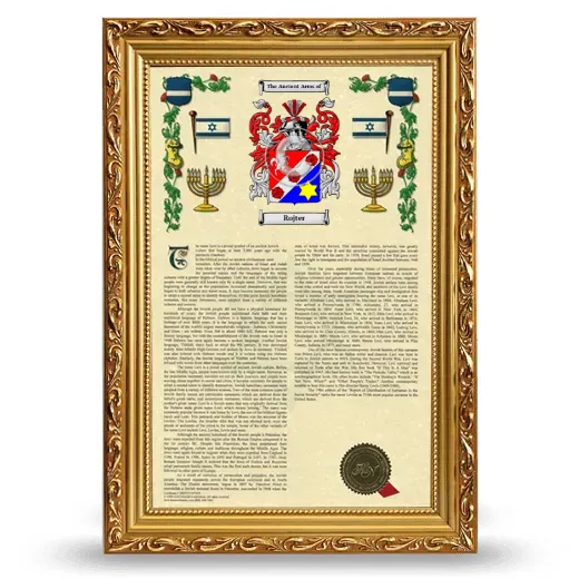 Rojter Armorial History Framed - Gold