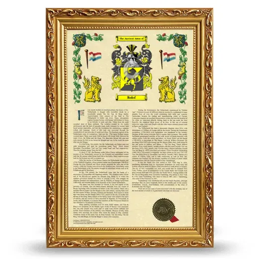 Rolof Armorial History Framed - Gold