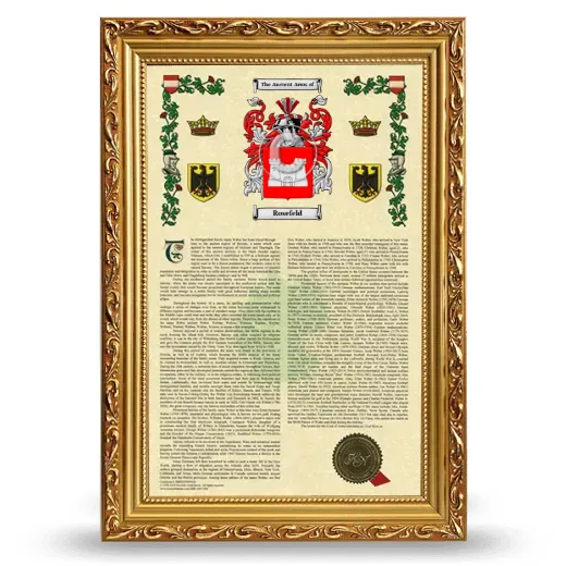 Rosefeld Armorial History Framed - Gold