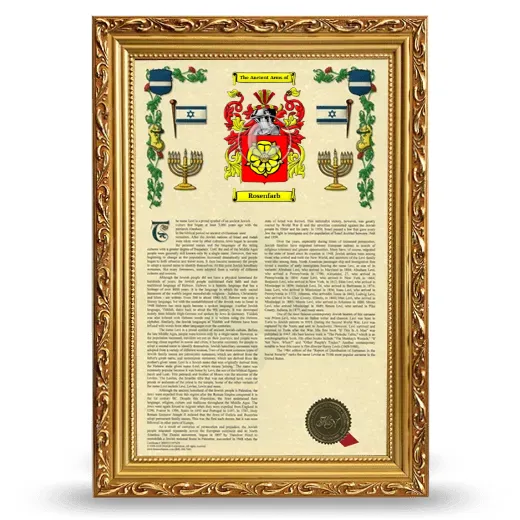 Rosenfarb Armorial History Framed - Gold