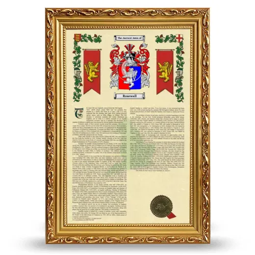 Rosewall Armorial History Framed - Gold