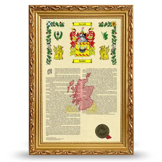 Roskel Armorial History Framed - Gold