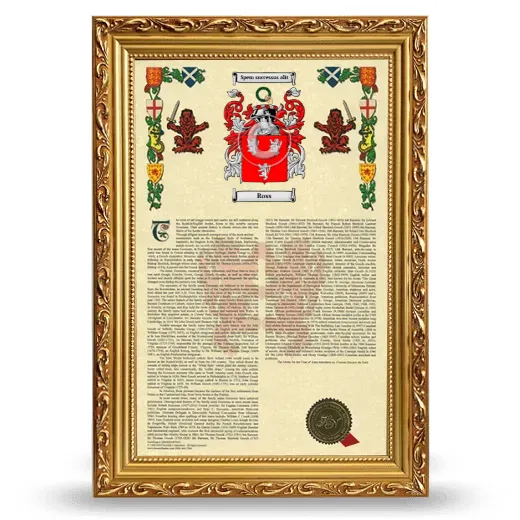 Ross Armorial History Framed - Gold