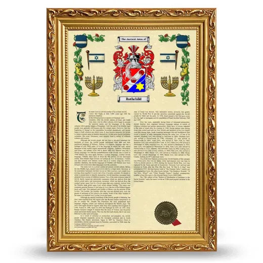 Rothchild Armorial History Framed - Gold