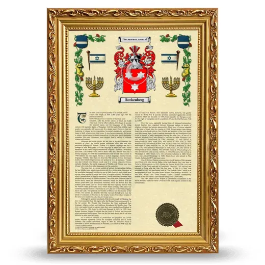 Rothenberg Armorial History Framed - Gold