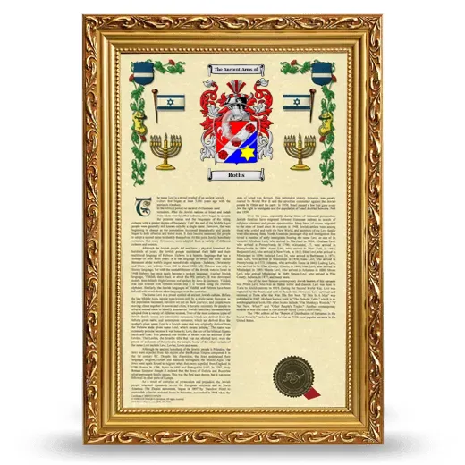 Roths Armorial History Framed - Gold