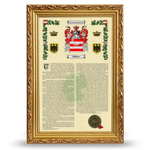 Rubinus Armorial History Framed - Gold