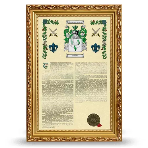 Runde Armorial History Framed - Gold