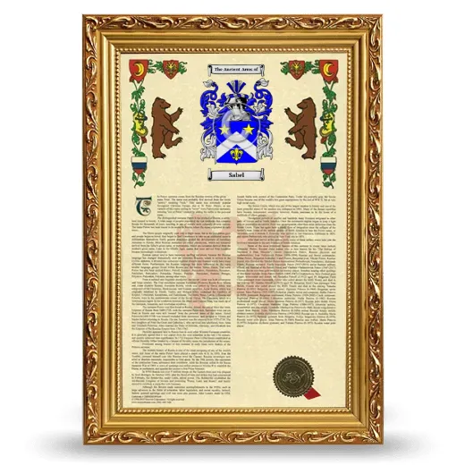 Sabel Armorial History Framed - Gold