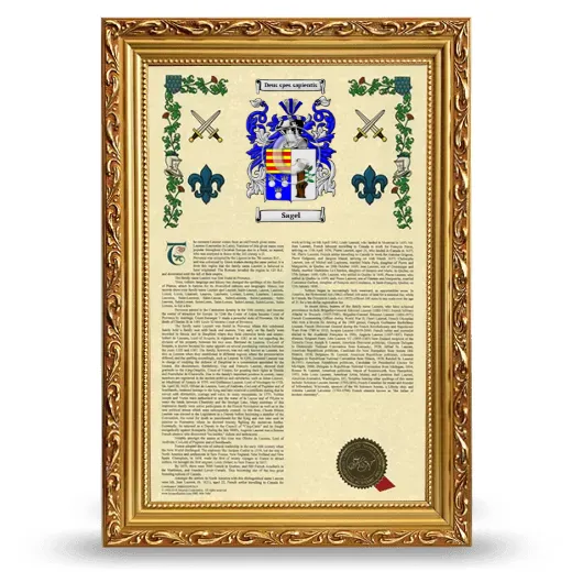 Sagel Armorial History Framed - Gold