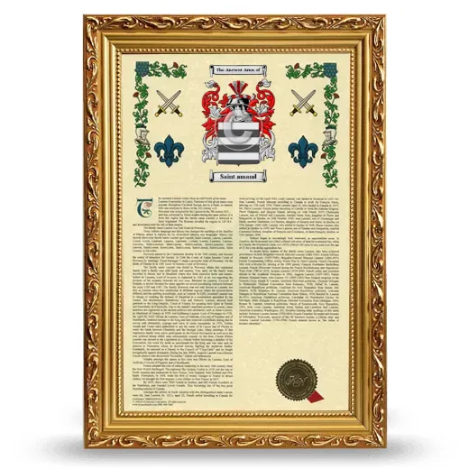 Saint amand Armorial History Framed - Gold