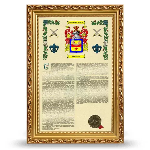 Saint-cyr Armorial History Framed - Gold