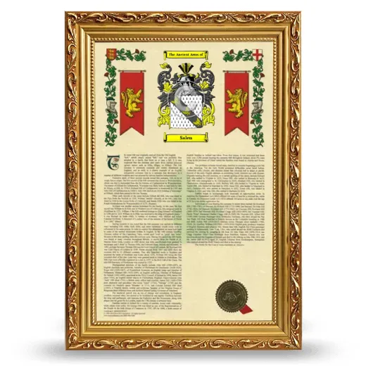 Salen Armorial History Framed - Gold