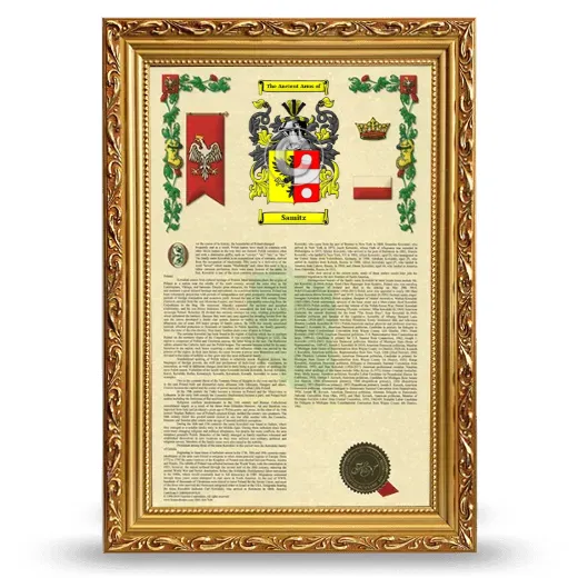 Samitz Armorial History Framed - Gold