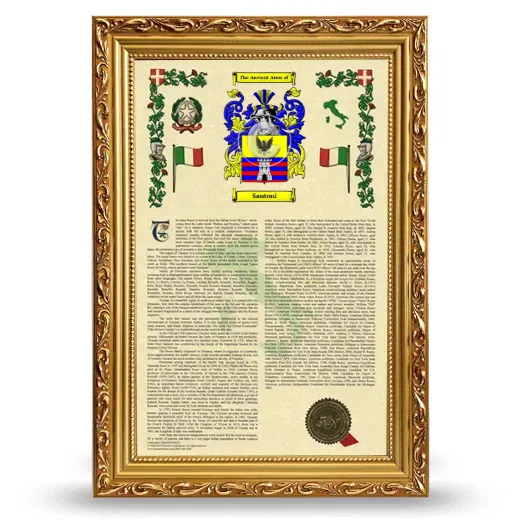 Santoni Armorial History Framed - Gold