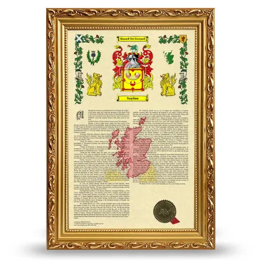Saydan Armorial History Framed - Gold