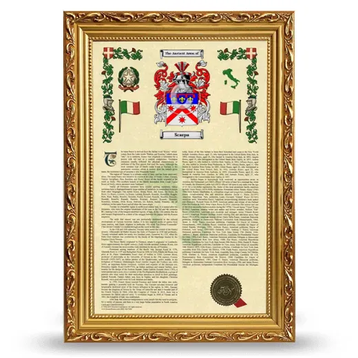 Scarpa Armorial History Framed - Gold