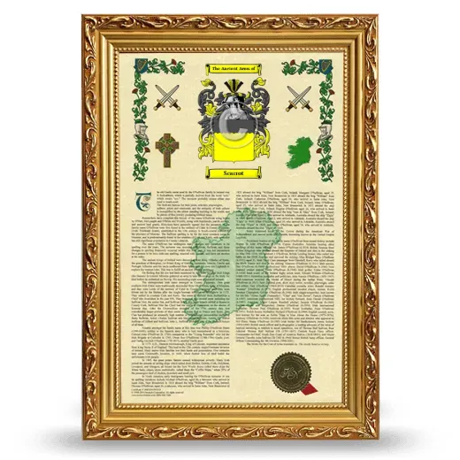 Scarrot Armorial History Framed - Gold