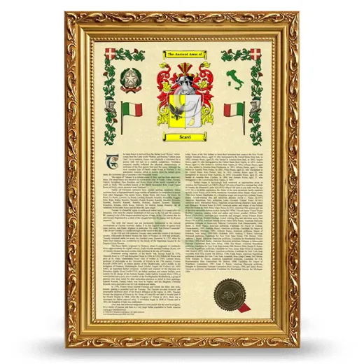 Scavi Armorial History Framed - Gold