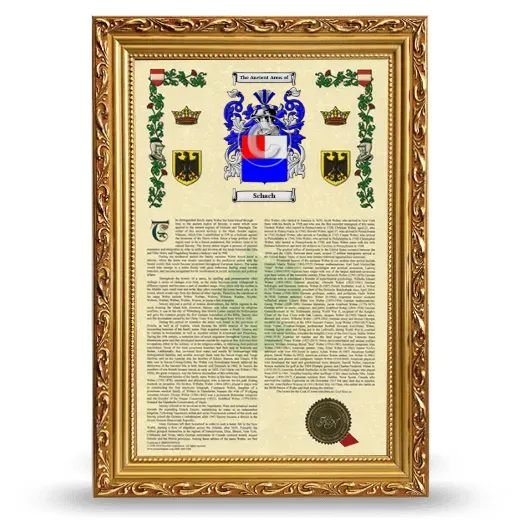 Schach Armorial History Framed - Gold