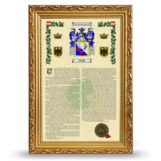 Schalk Armorial History Framed - Gold