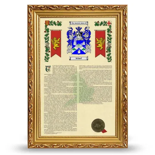 Scharf Armorial History Framed - Gold