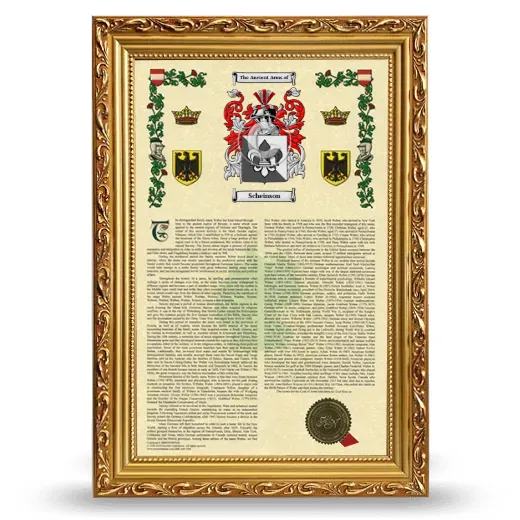 Scheinson Armorial History Framed - Gold
