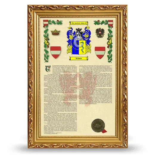 Schere Armorial History Framed - Gold