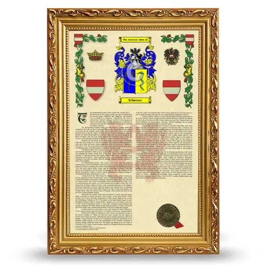 Scherrer Armorial History Framed - Gold