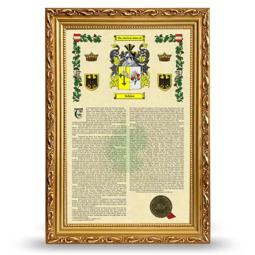 Schire Armorial History Framed - Gold