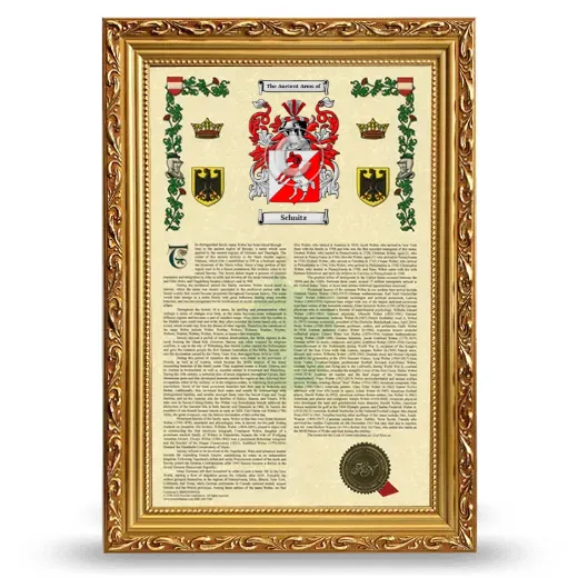 Schnitz Armorial History Framed - Gold