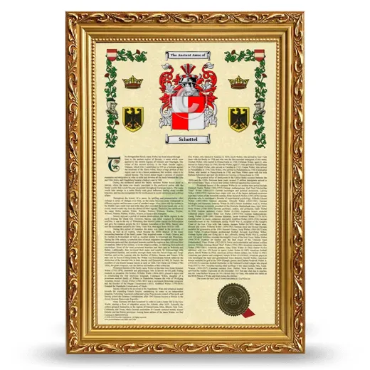 Schottel Armorial History Framed - Gold